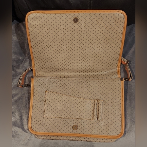 EUC LAPTOP NOTEBOOK MESSENGER BAG GRAY & TAN LEATHER CROSSBODY / SHOULDER STRAP - Picture 6 of 7